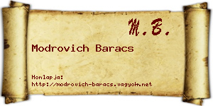 Modrovich Baracs névjegykártya